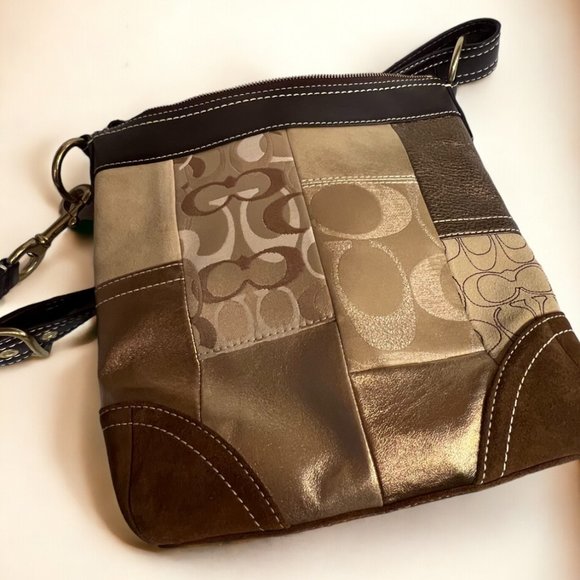 Stunning Coach Patchwork Logo Brown Shoulder Bag - Excellent Condition! - Picture 13 of 15